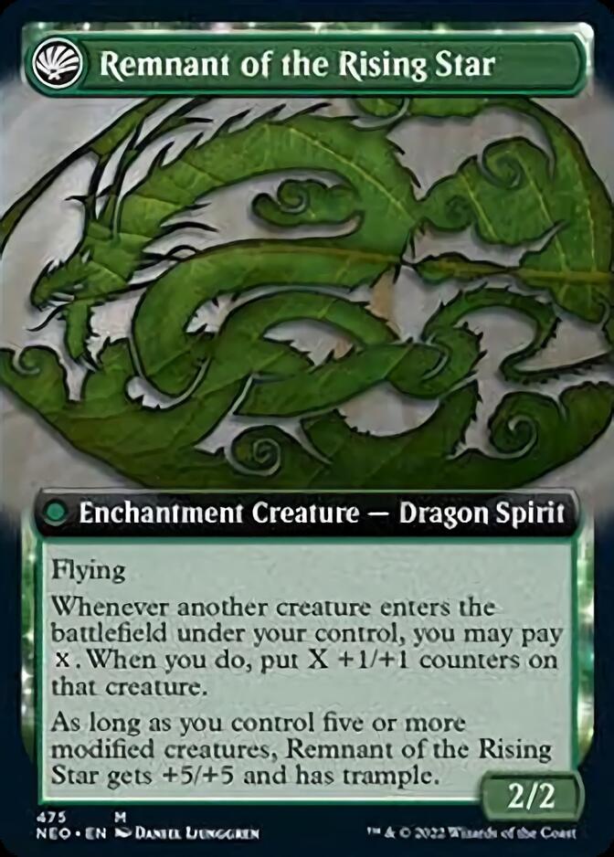 Jugan Defends the Temple // Remnant of the Rising Star (Extended Art) [Kamigawa: Neon Dynasty] 