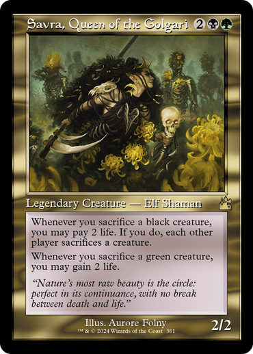 Savra, Queen of the Golgari (Retro Frame) [Ravnica Remastered] 