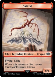 Smaug // Food (0024) Double-Sided Token (Surge Foil) [The Lord of the Rings: Tales of Middle-Earth Tokens] 