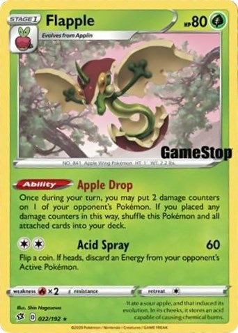 Flapple (022/192) (GameStop Exclusive) [Sword &amp; Shield: Rebel Clash] 