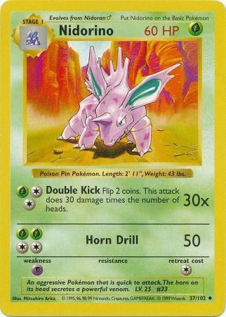 Nidorino (37/102) [Base Set Shadowless Unlimited] 