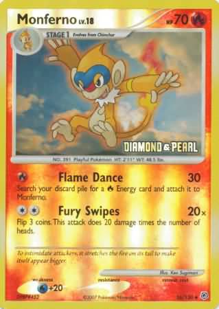 Monferno (56/130) [Burger King Promos: 2008 Collection] 