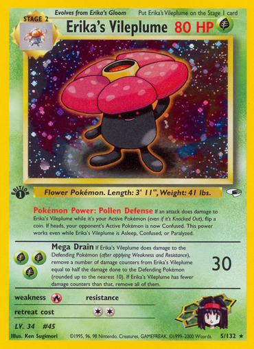 Erika's Vileplume (5/132) [Gym Heroes 1st Edition] 