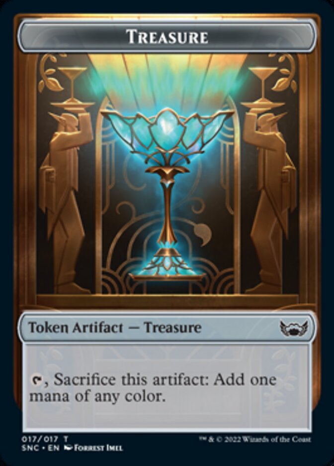 Treasure (017) // Rhino Warrior Double-Sided Token [Streets of New Capenna Tokens] 