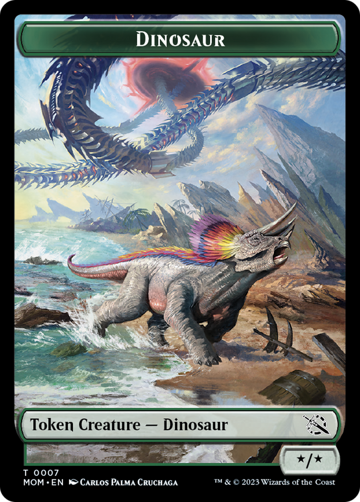 Soldier // Dinosaur Double-Sided Token [March of the Machine Tokens] 