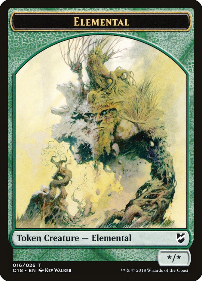 Cat Warrior // Elemental Double-Sided Token [Order 2018 Tokens] 