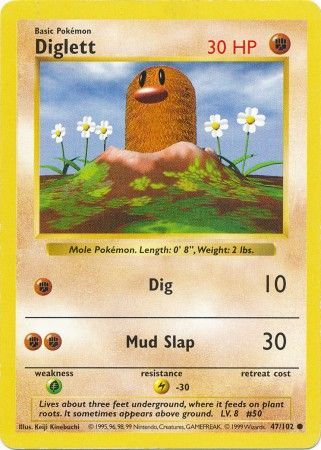 Diglett (47/102) [Base Set Shadowless Unlimited] 