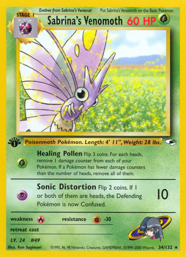 Sabrina's Venomoth (34/132) [Gym Heroes 1st Edition] 