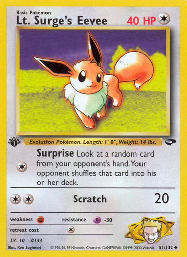Lt. Surge's Eevee (51/132) [Gym Challenge 1st Edition] 