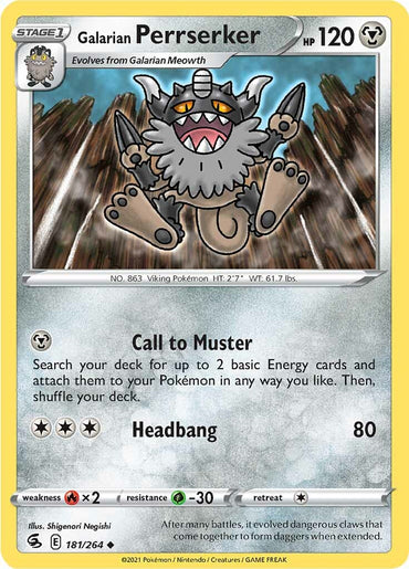 Galarian Perrserker (181/264) [Sword &amp; Shield: Fusion Strike] 