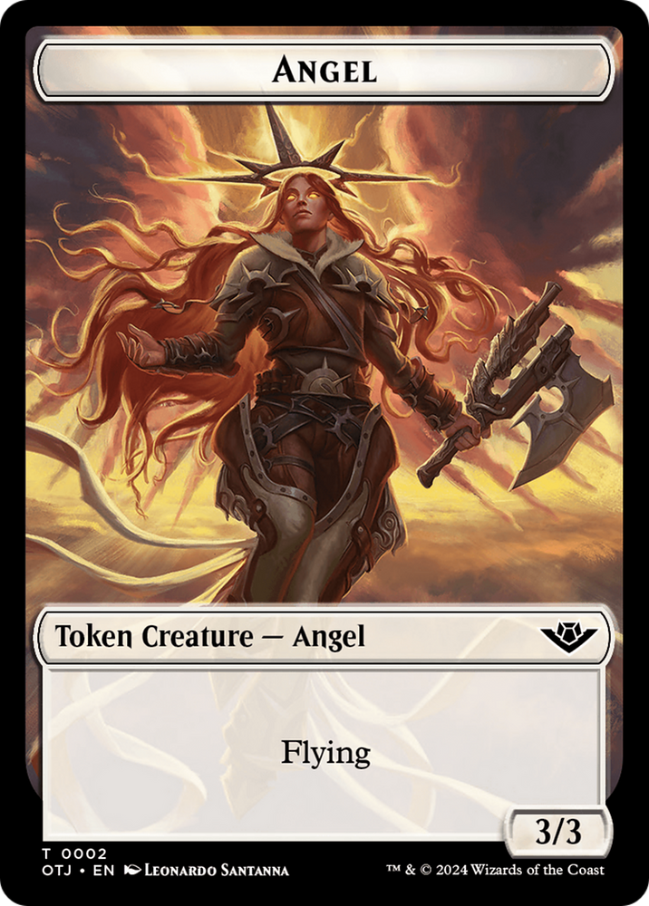 Treasure // Angel Double-Sided Token [Outlaws of Thunder Junction Tokens] 