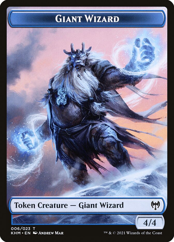 Elf Warrior // Giant Wizard Double-Sided Token [Kaldheim Tokens] 