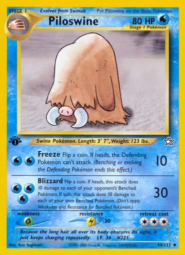 Piloswine (44/111) [Neo Genesis 1st Edition] 