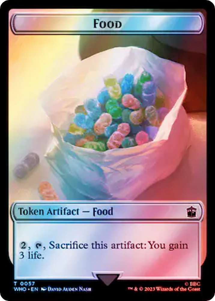 Alien Angel // Food (0057) Double-Sided Token (Surge Foil) [Doctor Who Tokens] 
