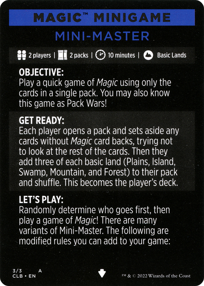 Mini-Master (Magic Minigame) [Commander Legends: Battle for Baldur's Gate Minigame] 