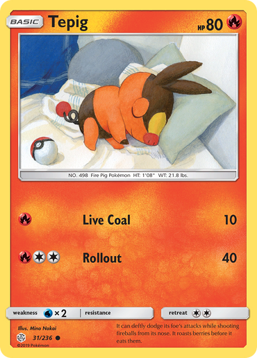 Tepig (31/236) [Sun &amp; Moon: Cosmic Eclipse] 