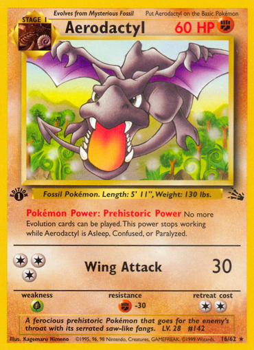 Aerodactyl (16/62) [Fossil 1st Edition] 