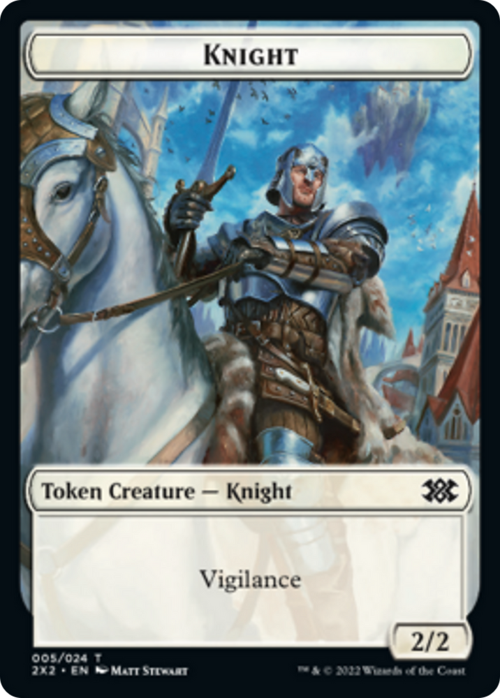 Worm // Knight Double-Sided Token [Double Masters 2022 Tokens] 