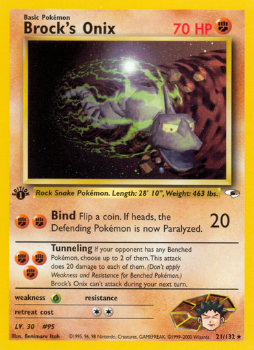 Brock's Onix (21/132) [Gym Heroes 1st Edition] 