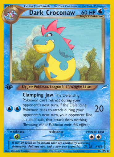 Dark Croconaw (32/105) [Neo Destiny 1st Edition] 