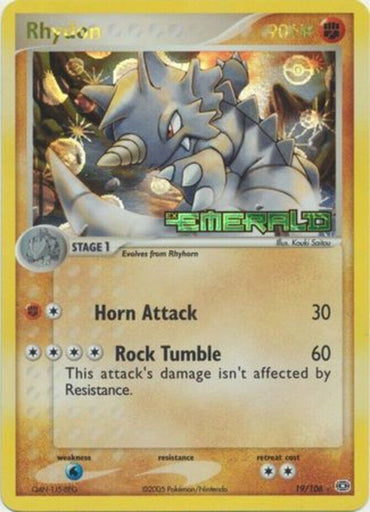 Rhydon (19/106) (Stamped) [EX: Emerald] 