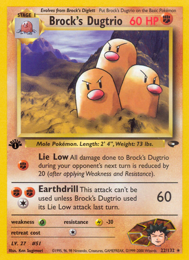 Brock's Dugtrio (22/132) [Gym Challenge 1st Edition] 