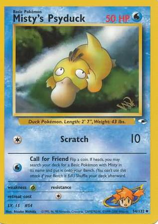 Misty's Psyduck (54/132) (W Stamped Promo) [Gym Heroes Unlimited] 