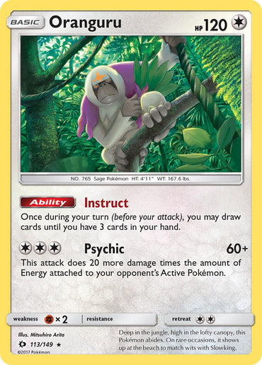 Oranguru (113/149) (Theme Deck Exclusive) [Sun &amp; Moon: Base Set] 