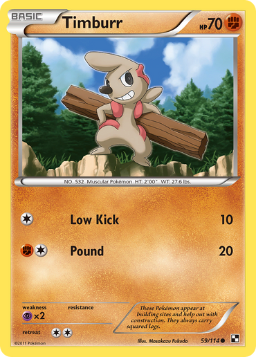 Timburr (59/114) [Black &amp; White: Base Set] 