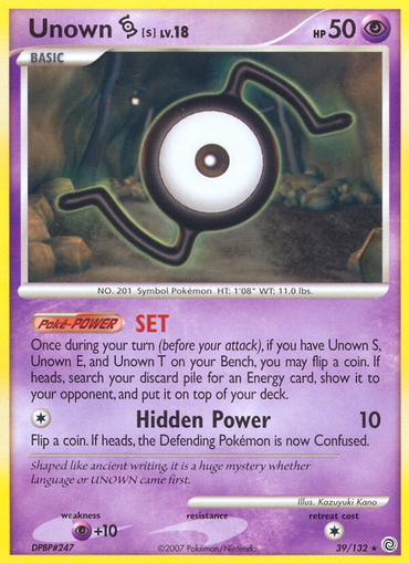 Unown S (39/132) [Diamond &amp; Pearl: Secret Wonders] 