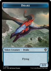 Boar // Drake Double-Sided Token [Outlaws of Thunder Junction Commander Tokens] 