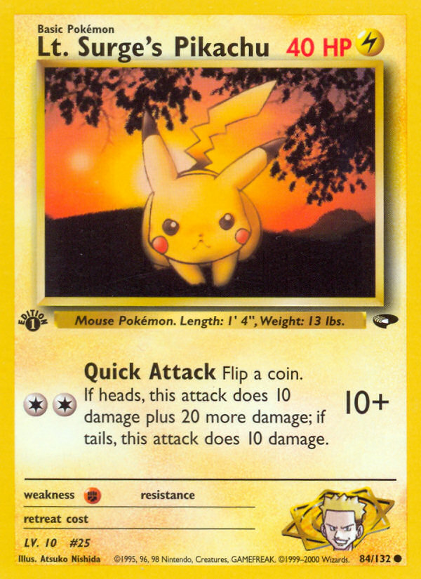 Lt. Surge's Pikachu (84/132) [Gym Challenge 1st Edition] 