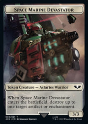 Soldier (002) // Space Marine Devastator Double-Sided Token (Surge Foil) [Warhammer 40,000 Tokens] 